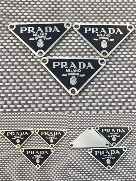 prada metal badge|prada tag.